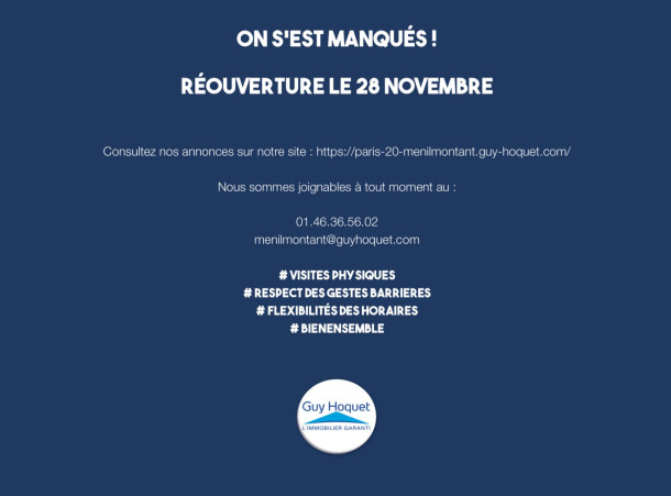 Réouverture de notre agence !